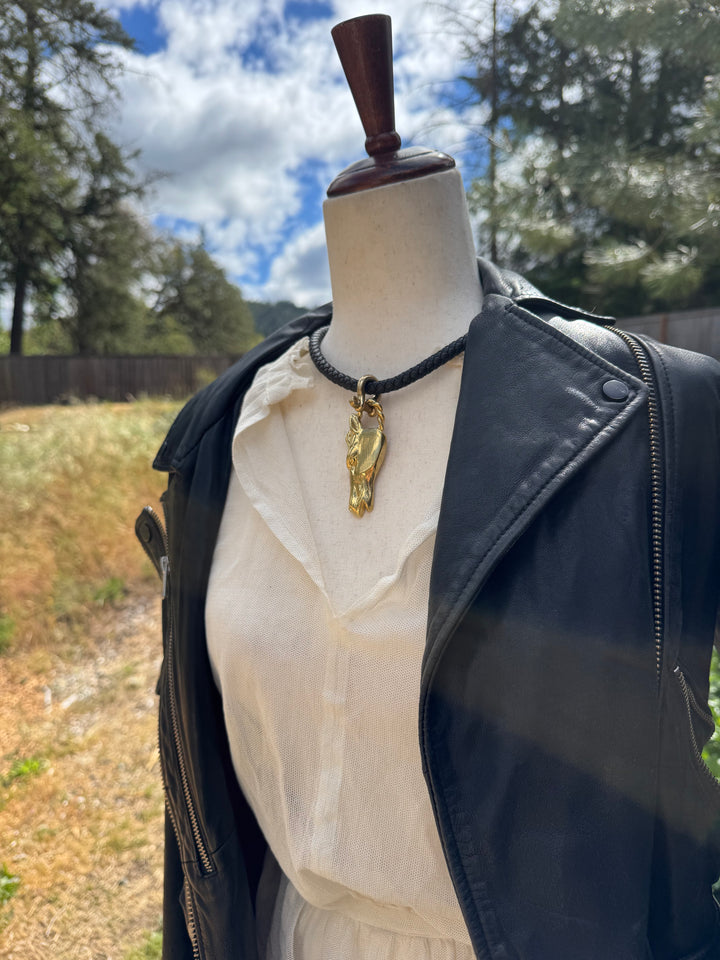 Bronze & Leather Horse Choker