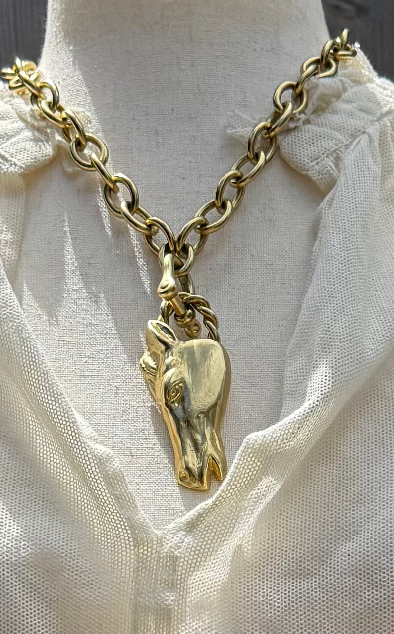 Bronze Horse Head Necklace