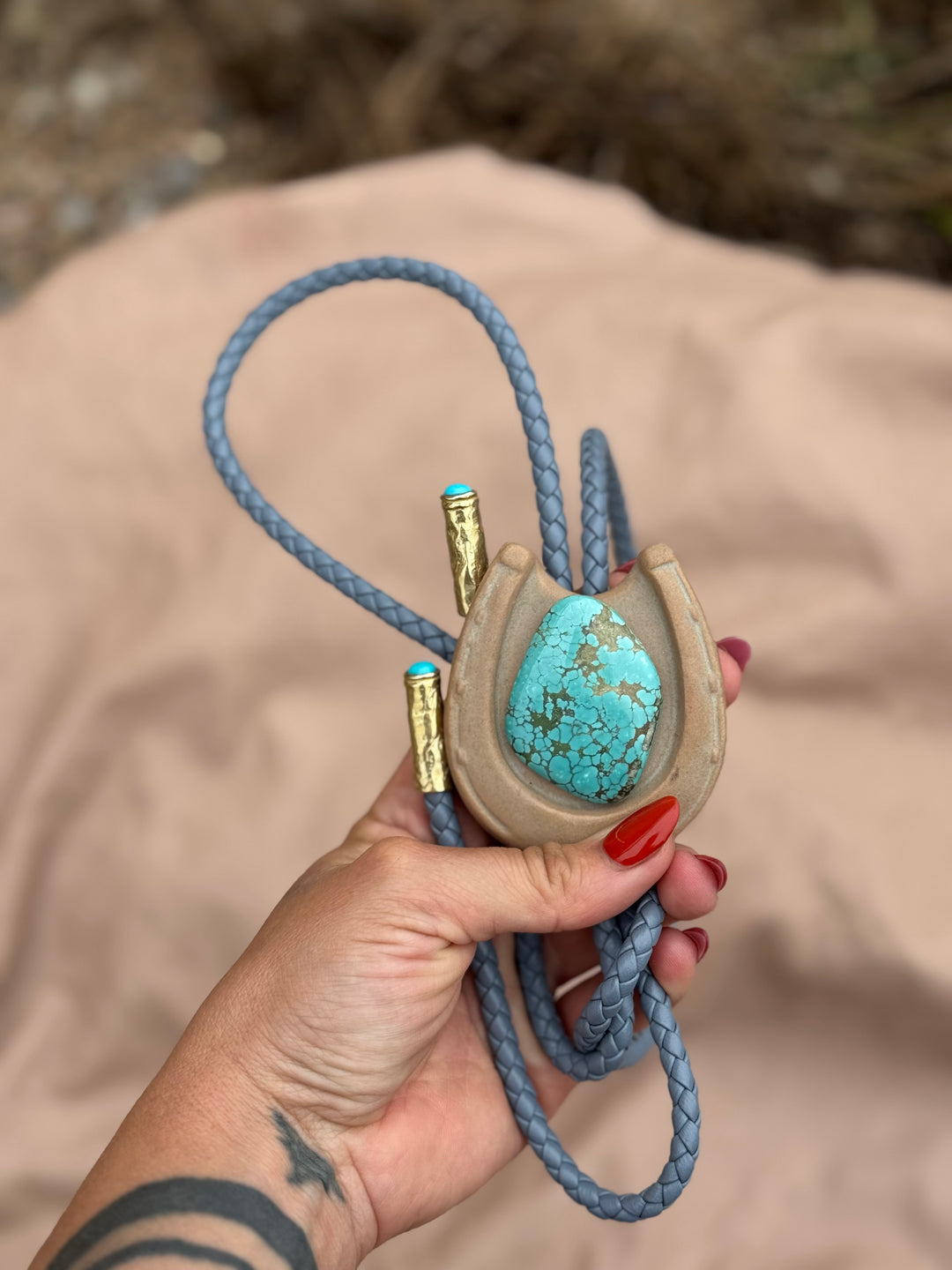 Turquoise Clay Bolo