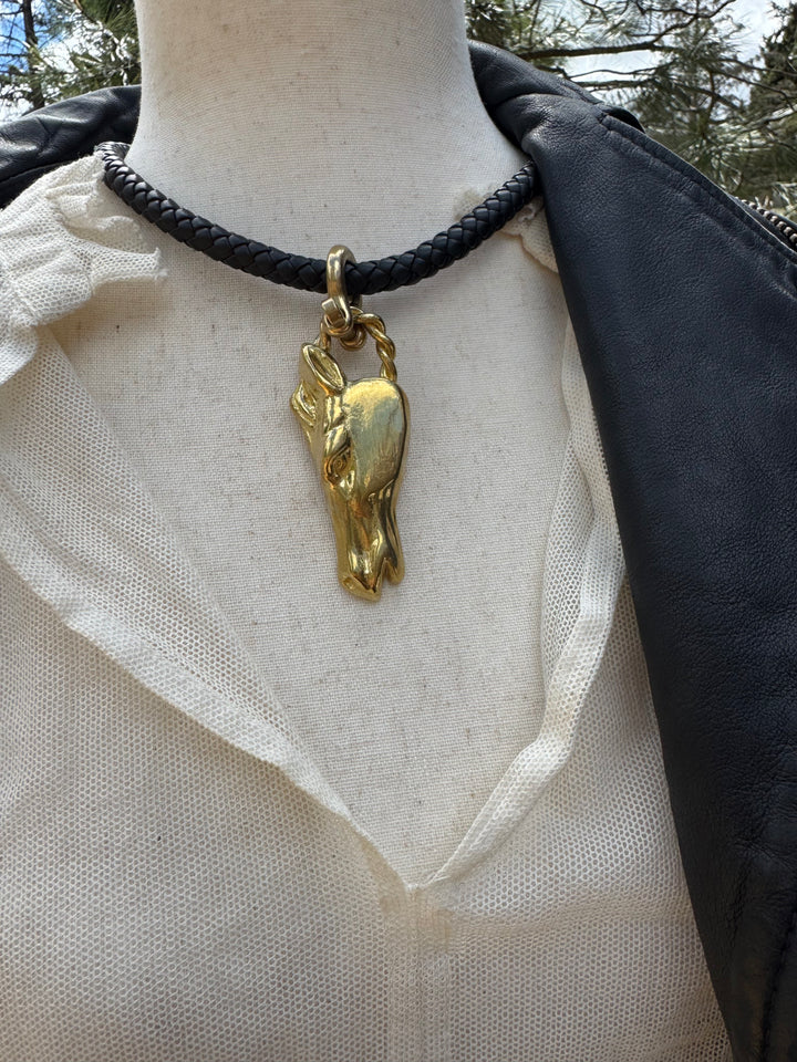 Bronze & Leather Horse Choker