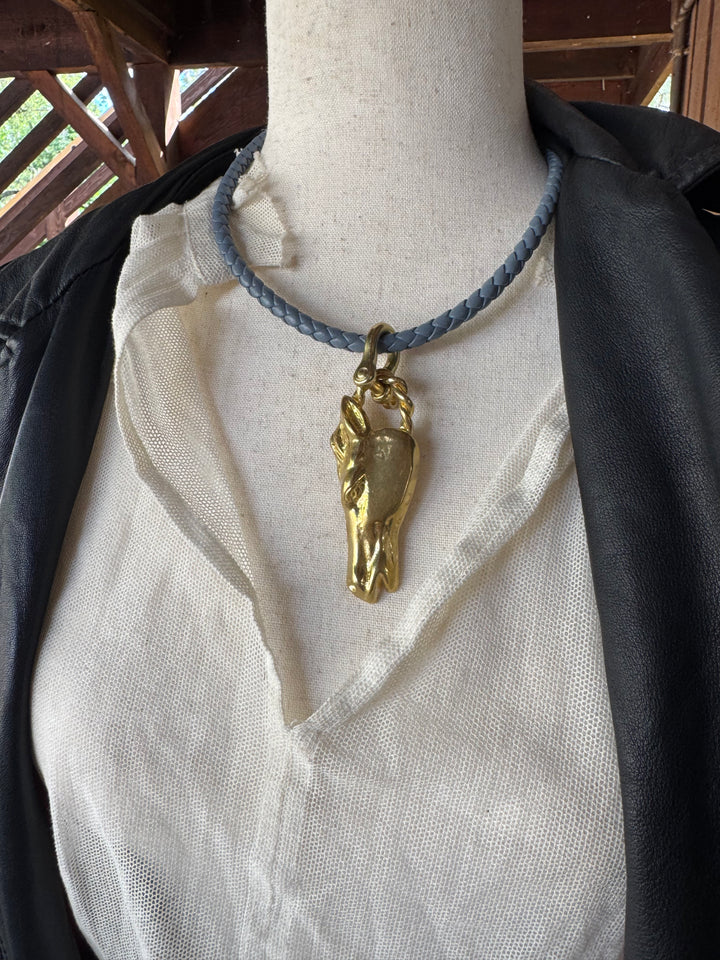 Bronze & Leather Horse Choker