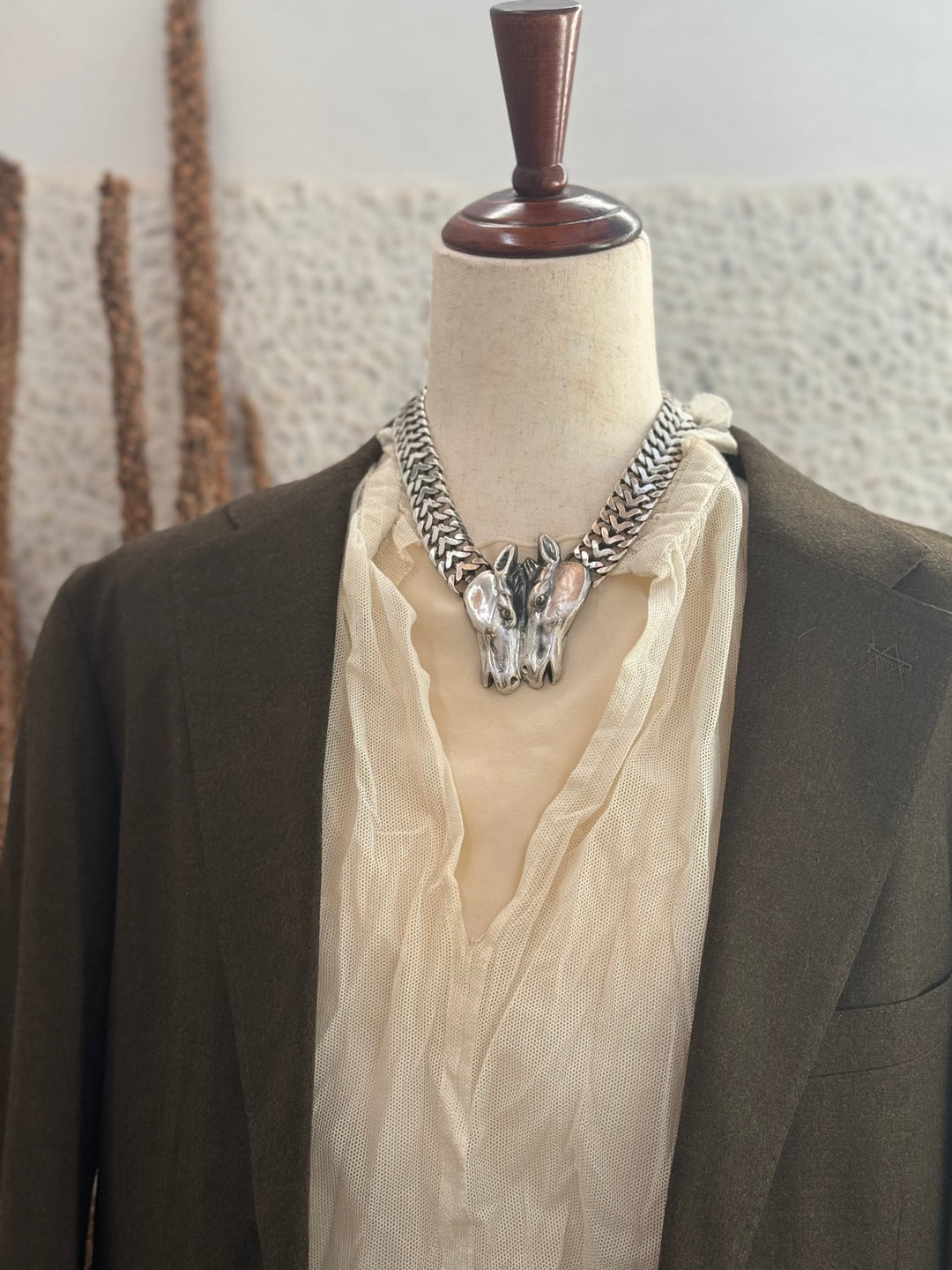 Sterling Two Horse Necklace