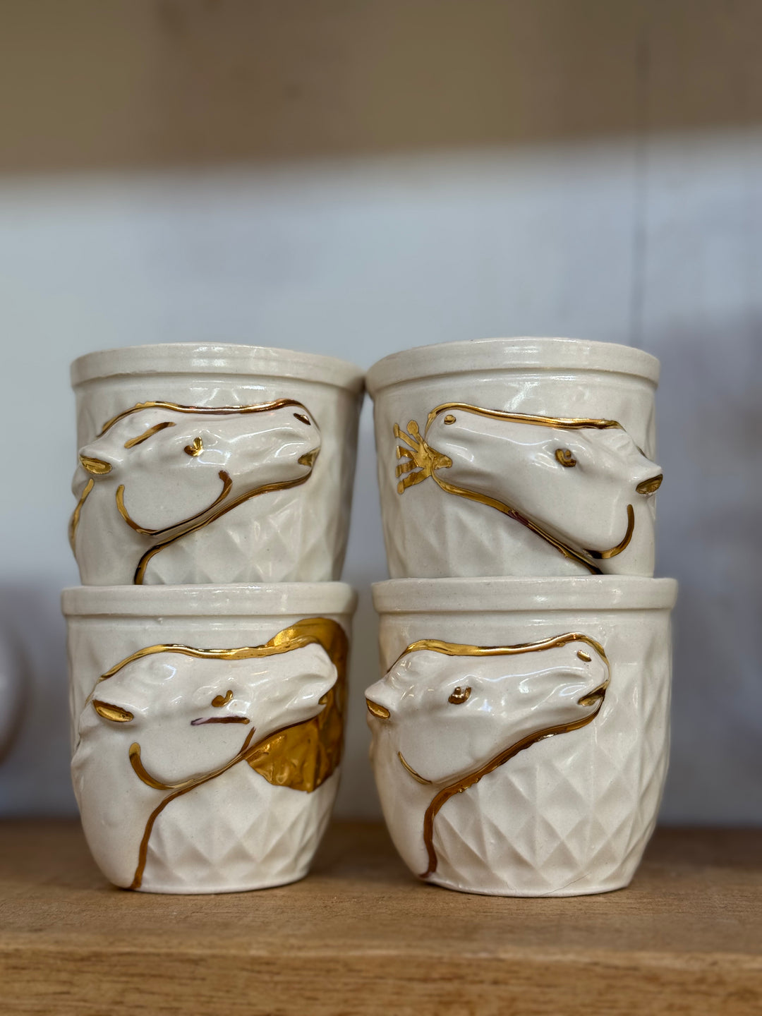 Set of 18k gold Luster Tonic Cups