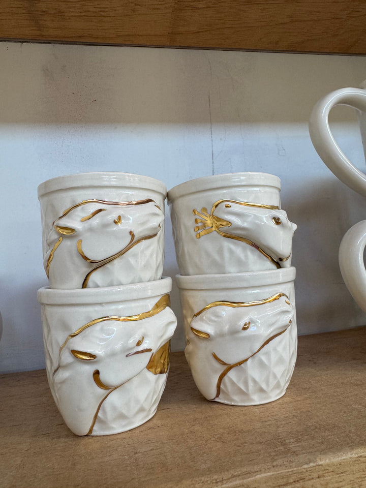 Set of 18k gold Luster Tonic Cups