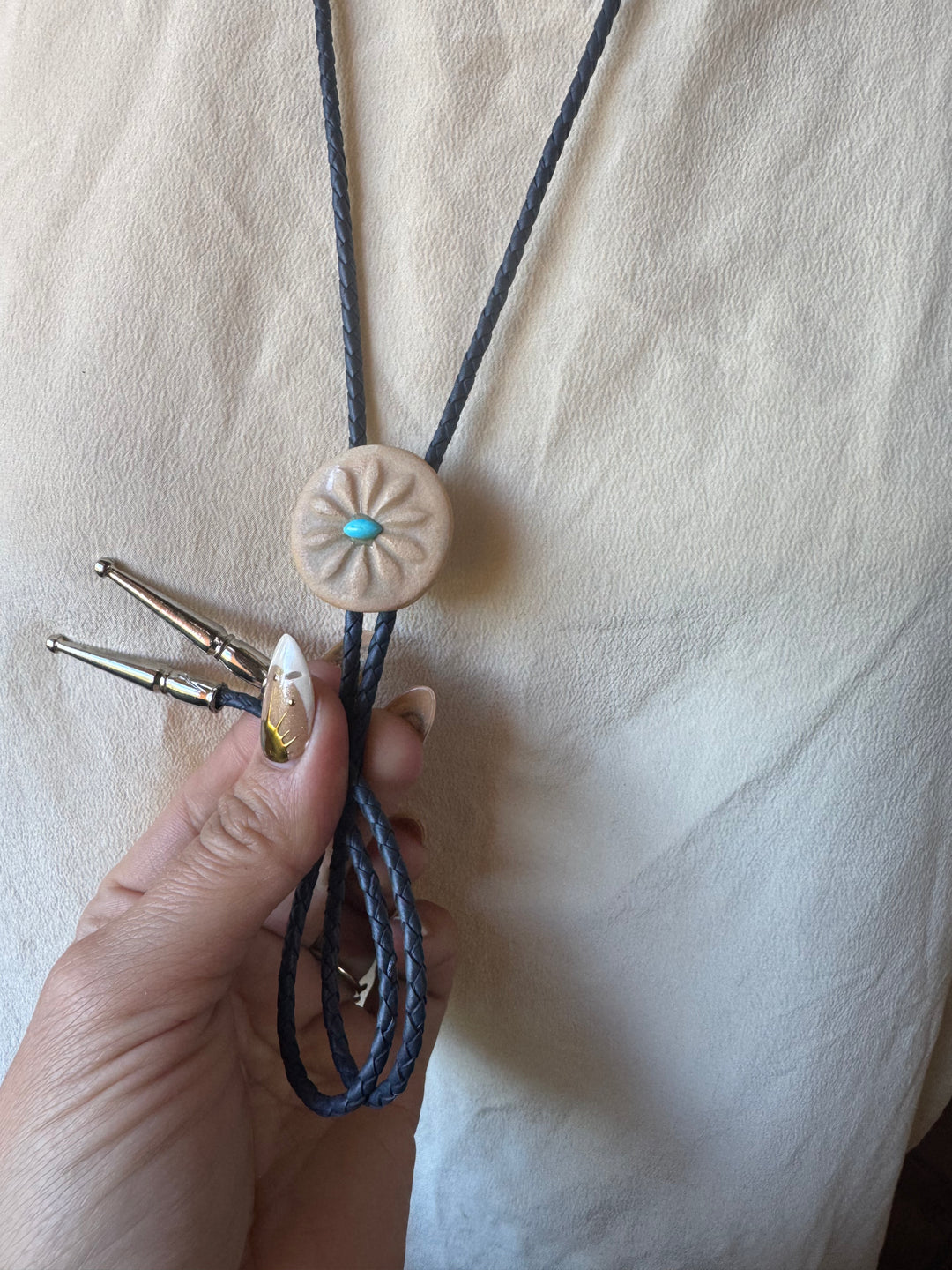 Clay and Turquoise Bolo