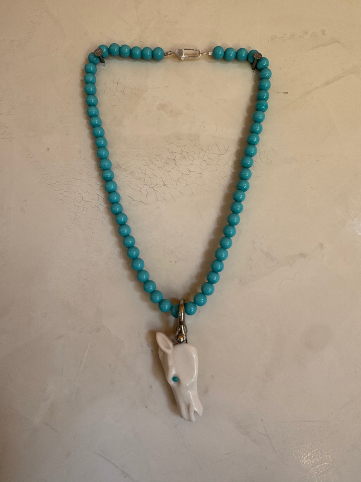 Clay Horse Bead Choker