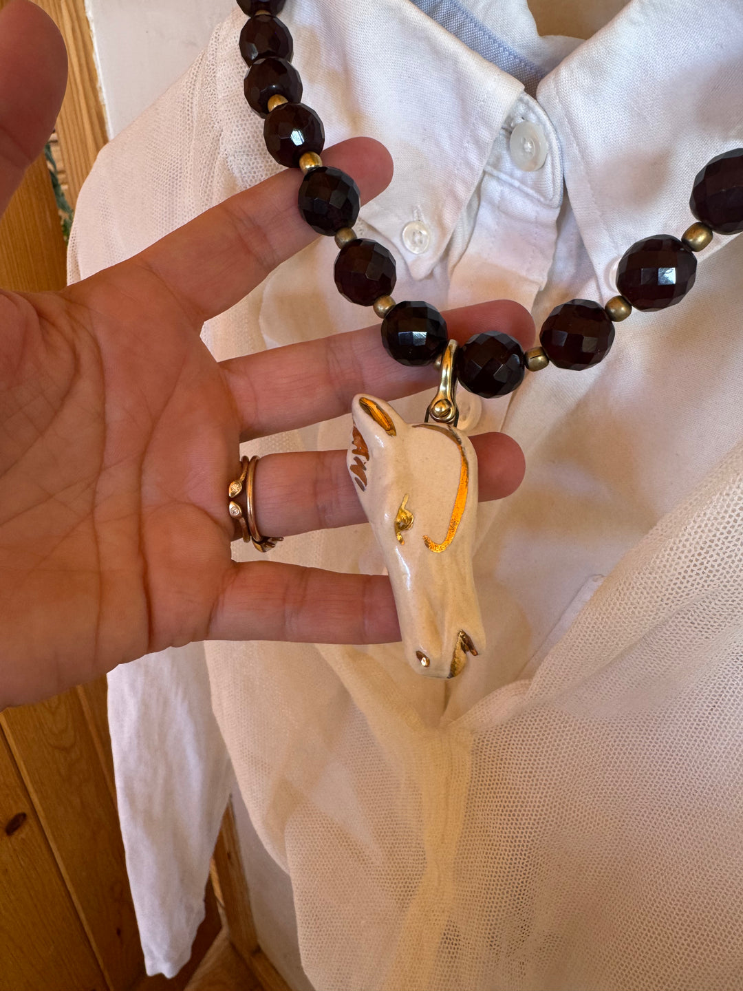 Clay Horse Bead Choker