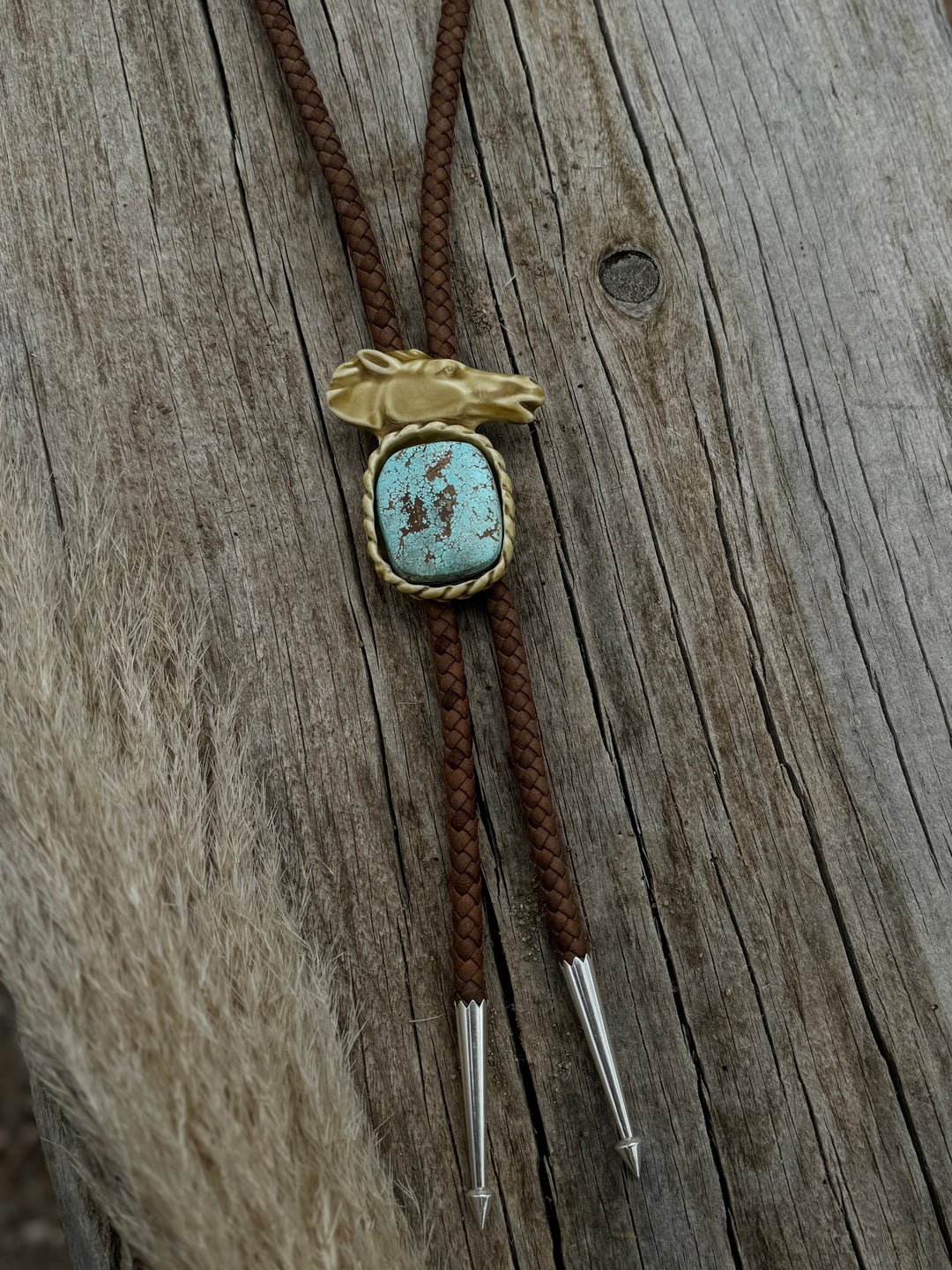 Porcelan and Turquoise Horse Bolo