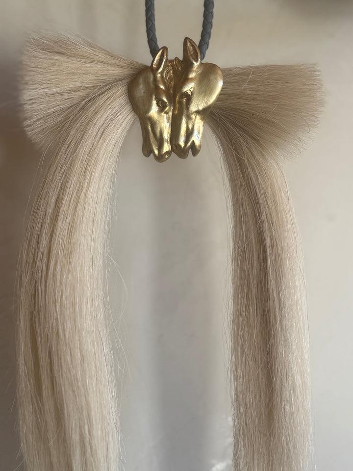 Bronze Two Horse Bowtie Necklace