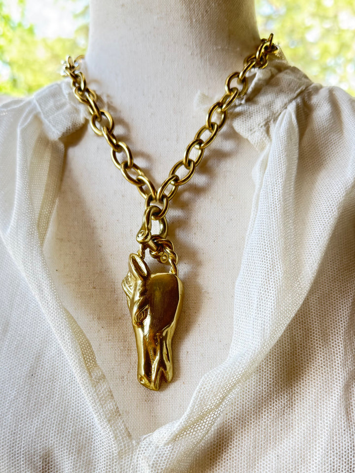 Bronze Horse Head Necklace