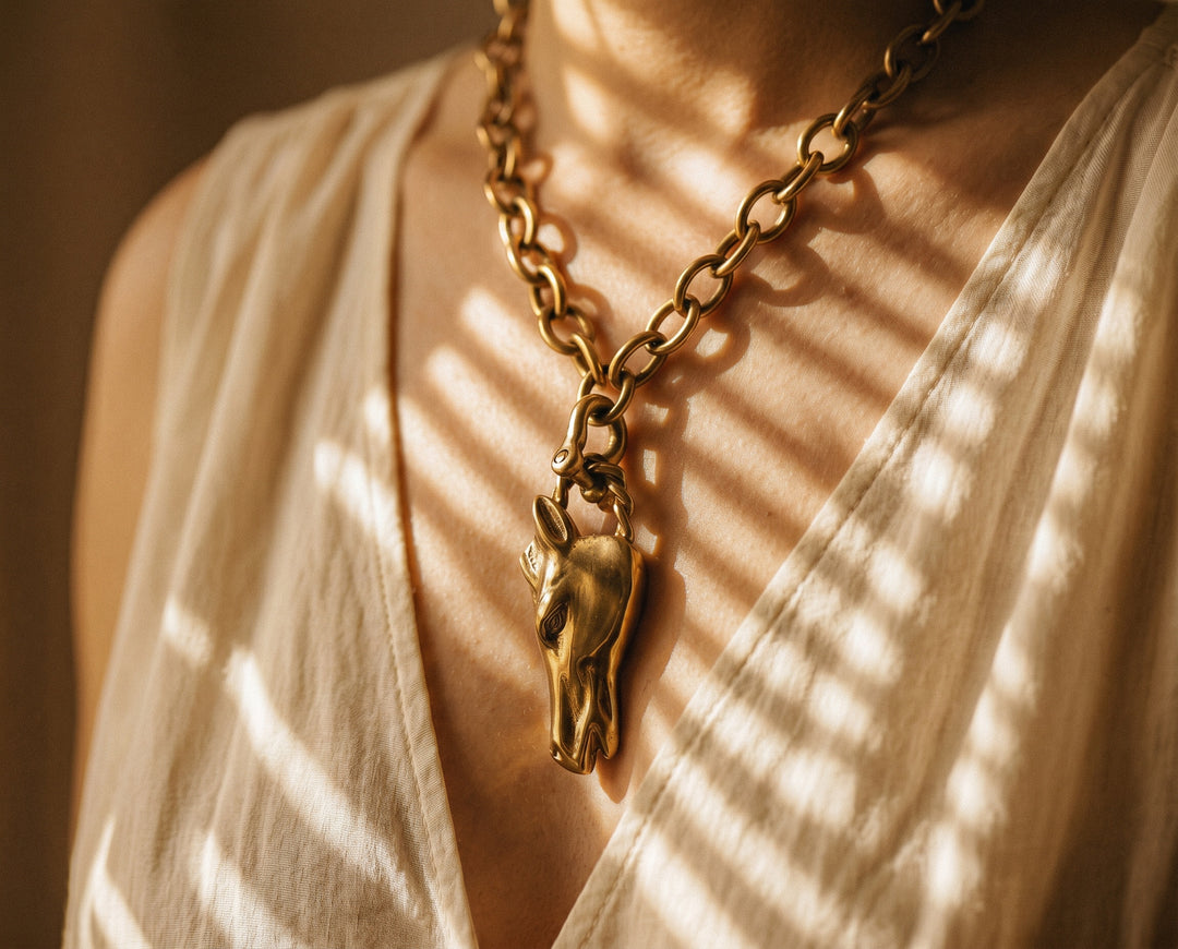 Bronze Horse Head Necklace