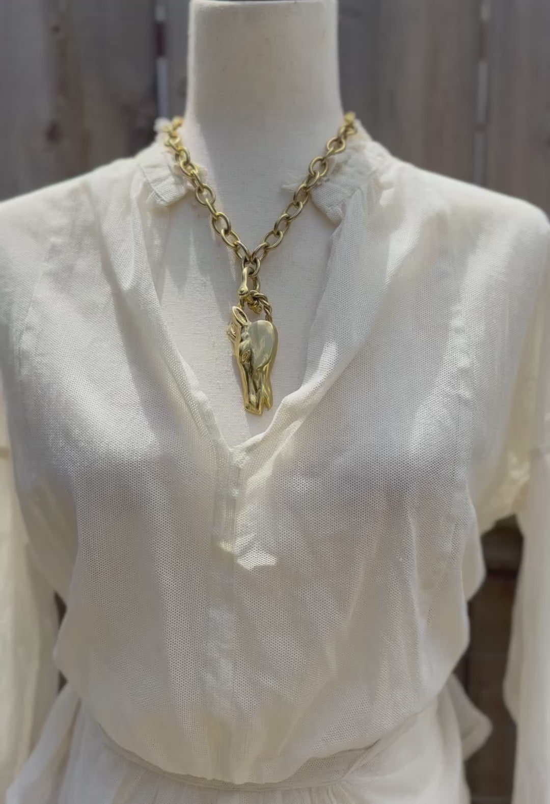 Bronze Horse Head Necklace