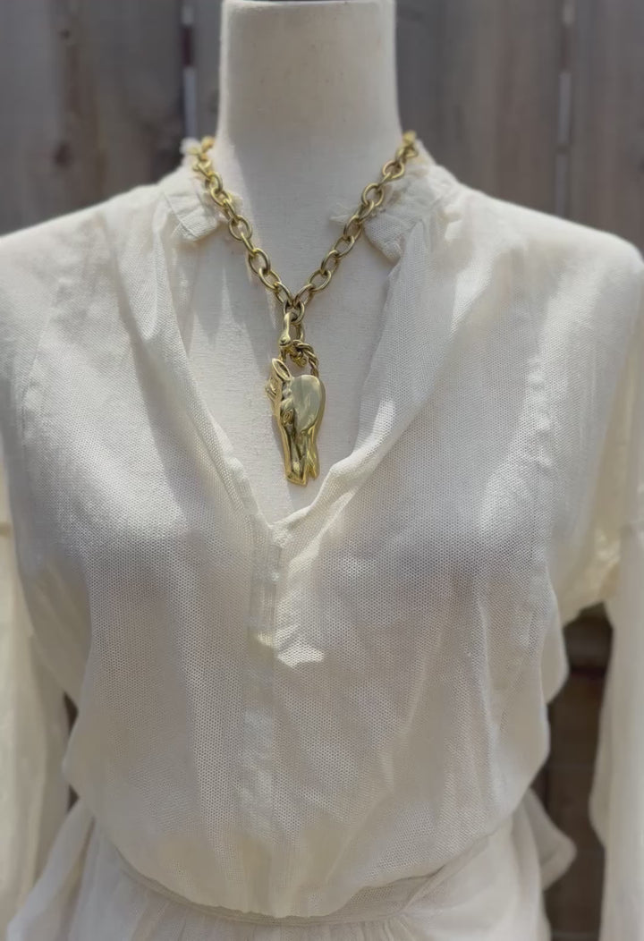 Bronze Horse Head Necklace